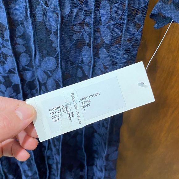 $640 Teri Jon by Rickie Freeman Lace Pintuck Gown size 4 . Missing Belt. - Picture 6 of 8